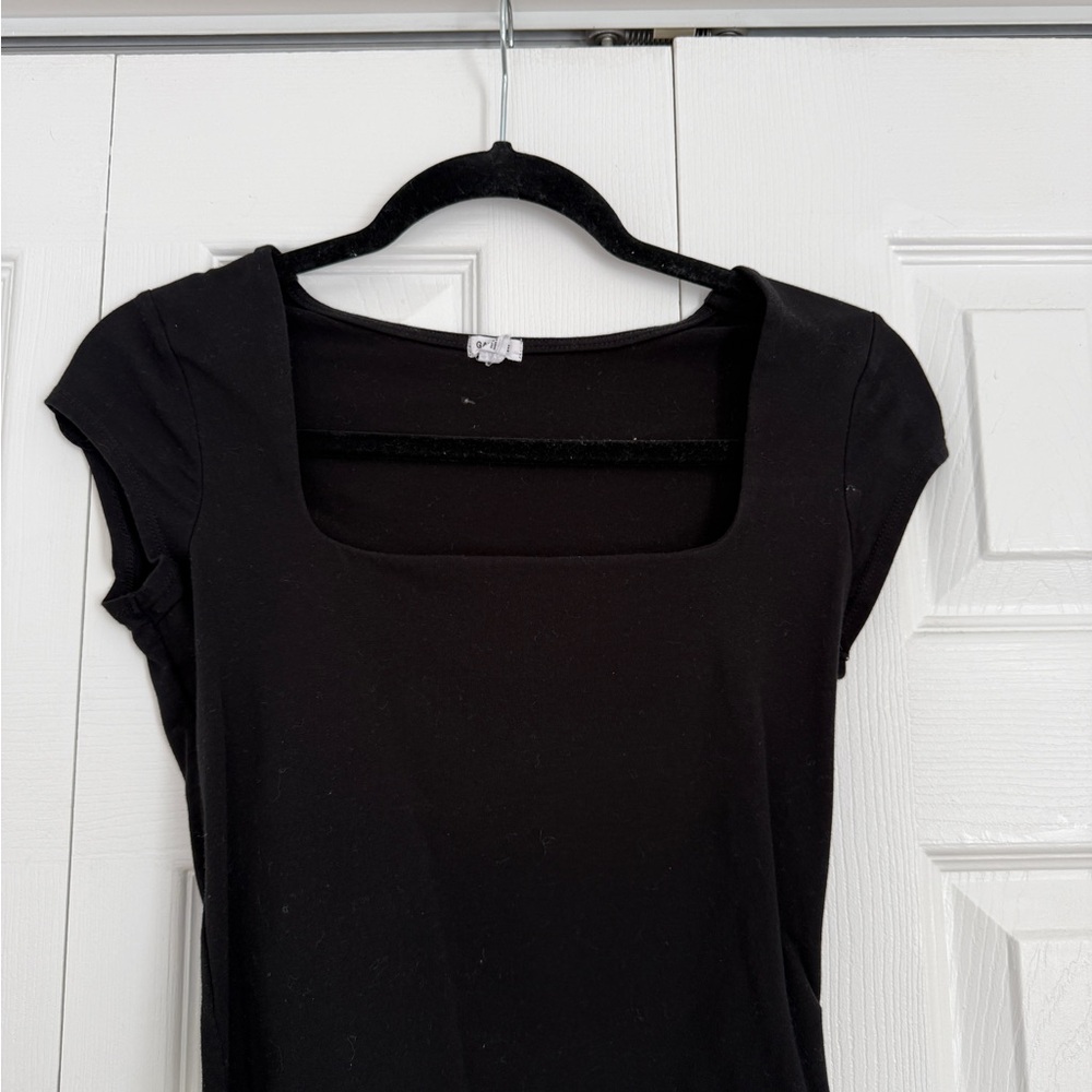 Garage Black Short Sleeve Crop Top